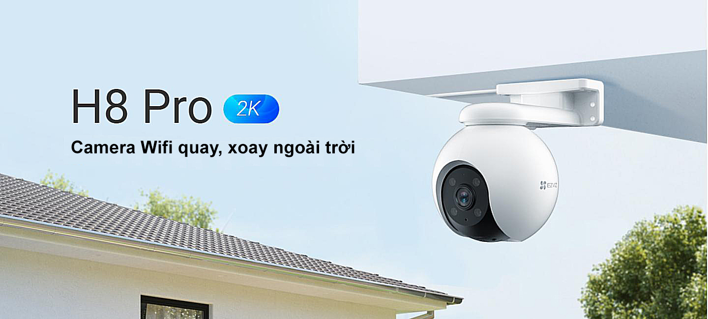 Camera Ezviz H8 2K quay xoay ngoài trời chất lượng cao