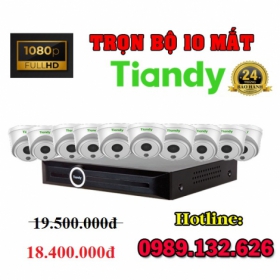 Trọn Bộ 10 Camera Tiandy IP Thông Minh 2.0MP | Full HD 1080P - Bảo Hành 24 Tháng