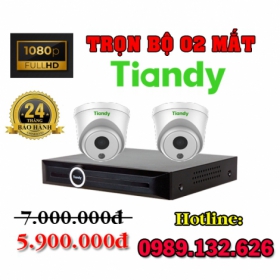 Trọn Bộ 02 Camera Tiandy IP Thông Minh 2.0MP | Full HD 1080P - Bảo Hành 24 Tháng