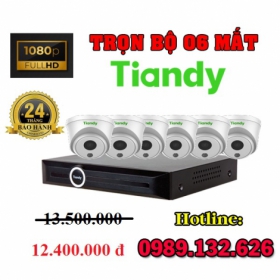 Trọn Bộ 06 Camera Tiandy IP Thông Minh 2.0MP | Full HD 1080P - Bảo Hành 24 Tháng