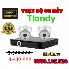 Trọn Bộ 02 Camera Tiandy IP Giá Rẻ 2.0MP | Full HD 1080P - Bảo Hành 24 Tháng