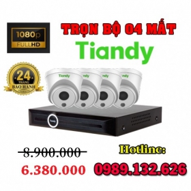 Trọn Bộ 04 Camera Tiandy IP Giá Rẻ 2.0MP | Full HD 1080P - Bảo Hành 24 Tháng