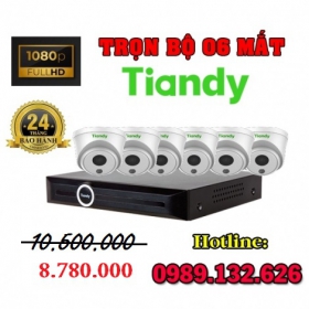 Trọn Bộ 06 Camera Tiandy IP Giá Rẻ 2.0MP | Full HD 1080P - Bảo Hành 24 Tháng