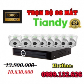 Trọn Bộ 08 Camera Tiandy IP Giá Rẻ 2.0MP | Full HD 1080P - Bảo Hành 24 Tháng