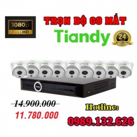 Trọn Bộ 09 Camera Tiandy IP Giá Rẻ 2.0MP | Full HD 1080P - Bảo Hành 24 Tháng